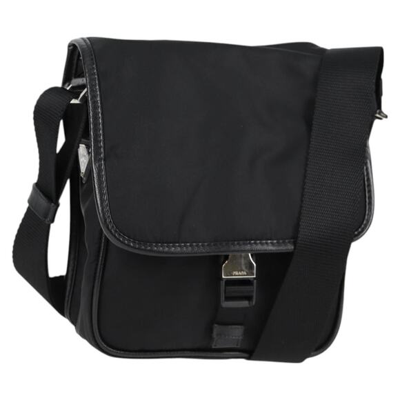 PRADA Shoulder Bag Nylon Black Silver - Picture 1 of 13